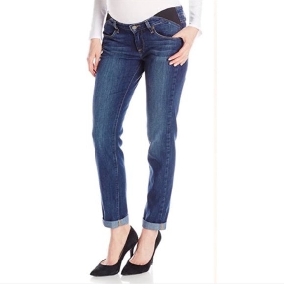 PAIGE Denim - PAIGE PREMIUM DENIM MATERNITY JIMMY JIMMY SKINNY JEANS DARK WASH UNDER BELLY 31